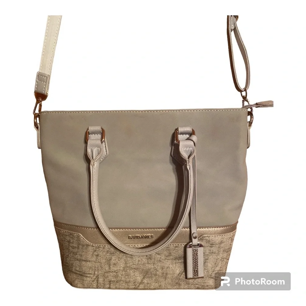David Jones Paris Gray Purse Handbag Tote